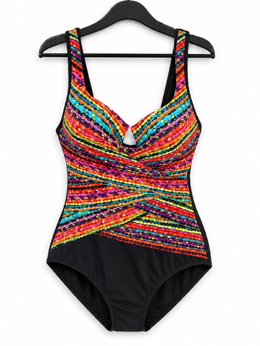 Miraclesuit Women's Tummy Control V-Neck One-Piece Swimsuit Multicolor EUC - Picture 3 of 9